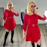 Lily megkötős ruha03-piros