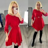 Lily megkötős ruha03-piros