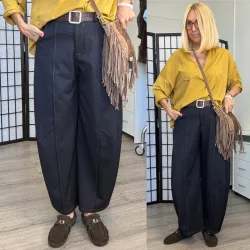 Livia ballon fazonú nadrág övvel 8051-farmerhatású