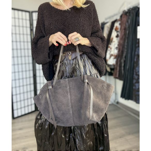 Sidney hasított bőr válltáska-csokibarna