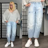 S Woman virágos farmer SW 1924-világoskék