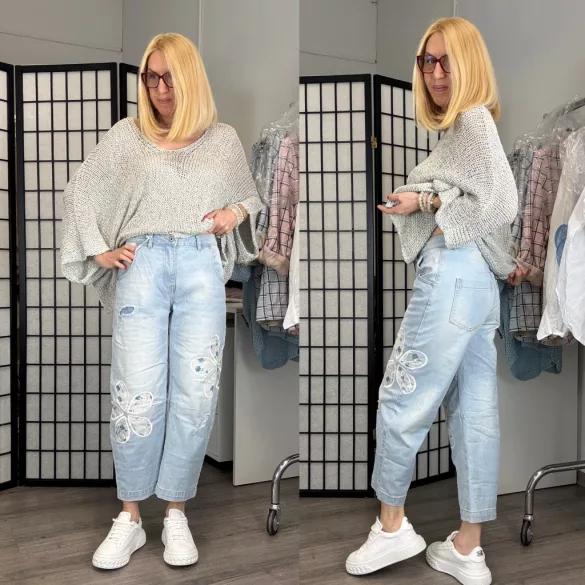 S Woman virágos farmer SW 1924-világoskék