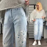 S Woman virágos farmer SW 1924-világoskék