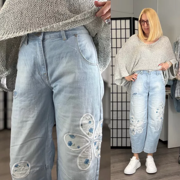 S Woman virágos farmer SW 1924-világoskék