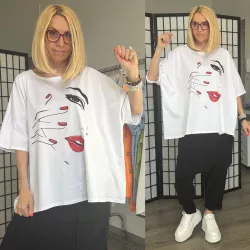 158C Faces oversize pamut tunika 56900 - fehér