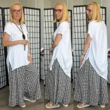Wendy Trendy aszimmetrikus pamut tunika226110-fehér
