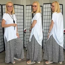 Wendy Trendy aszimmetrikus pamut tunika226110-fehér