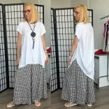 Wendy Trendy aszimmetrikus pamut tunika226110-fehér