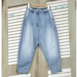 S-Woman gumis derekú ülepes  farmer SW1995 - világoskék