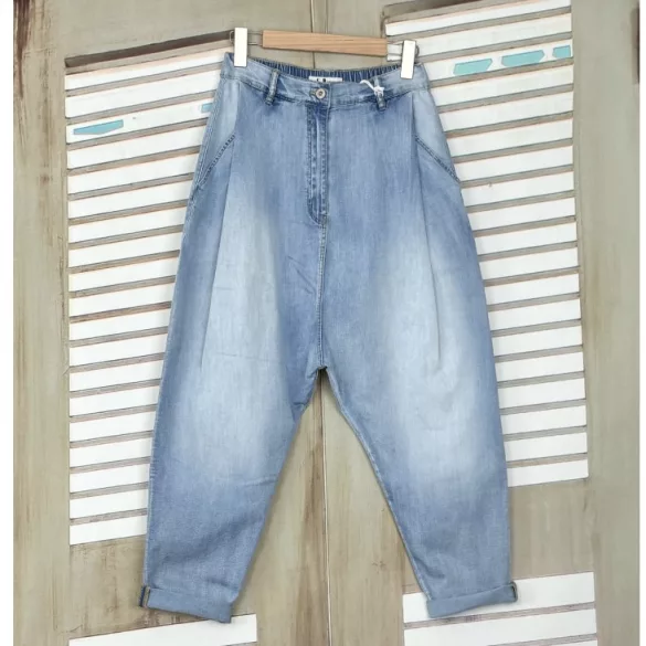 S-Woman gumis derekú ülepes  farmer SW1995 - világoskék