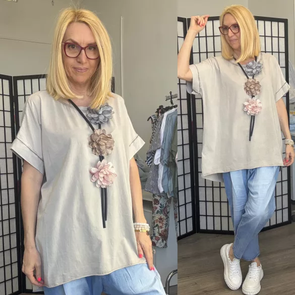 Cosma basic alul lézervágott tunika 24065 - taupe