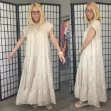 Bridgerton fodros ruha51656-bézs