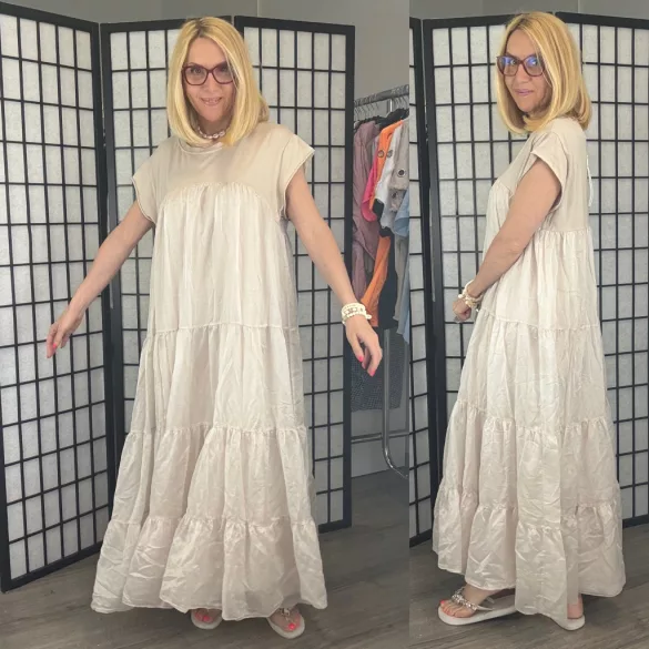 Bridgerton fodros ruha51656-bézs