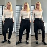 SUN ülepes cipzáros  nadrág 6134 - fekete