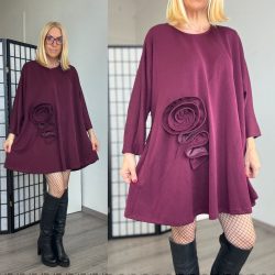 Lux Luna rózsadíszes tunika 50990 - bordó