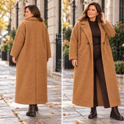 Amszterdam egyenes vonalú buklé kabát 3755-camel