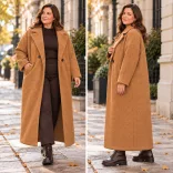 Amszterdam egyenes vonalú buklé kabát 3755-camel