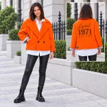 Limited edition oversize crop kabát 70381 - neon narancssárga
