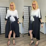 Fly Out aszimmetrikus rózsás ruha A51058-fekete