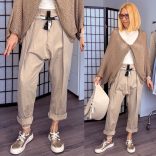 Hello Mya gumis derekú ülepes nadrág megkötővel 70871-latte