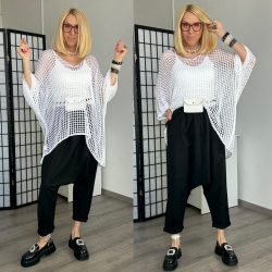 Ariel vékonyhorgolt felső  - fehér