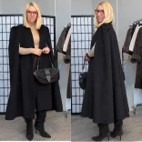 Elena szövet poncsó 3028-fekete