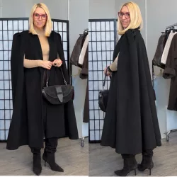 Elena szövet poncsó 3028-fekete