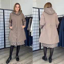 Ribe lefelé bővülő átmeneti kabát 2966-taupe