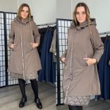 Ribe lefelé bővülő átmeneti kabát 2966-taupe