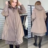 Ribe lefelé bővülő átmeneti kabát 2966-taupe