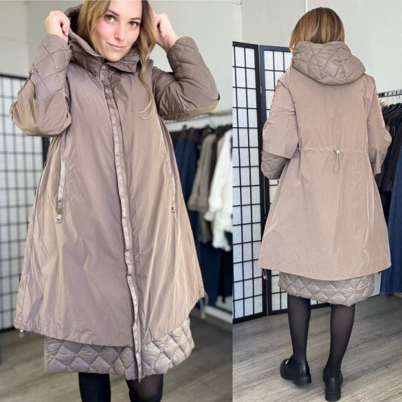 Ribe lefelé bővülő átmeneti kabát 2966-taupe