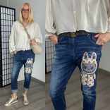 S Woman enyhén ülepes elasztikus farmer SW1692-Labubu 