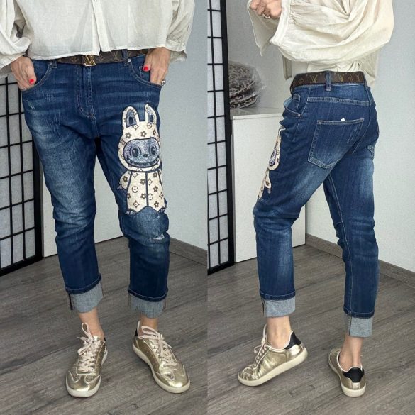 S Woman enyhén ülepes elasztikus farmer SW1692-Labubu 