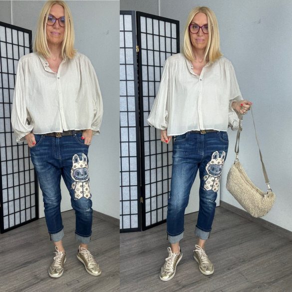 S Woman enyhén ülepes elasztikus farmer SW1692-Labubu 