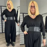 Deep Pink lurex szálas vékonykötött felsőS-009-fekete