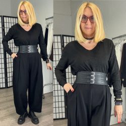 Deep Pink lurex szálas vékonykötött felsőS-009-fekete