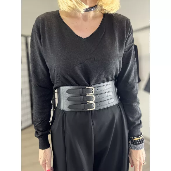 Deep Pink lurex szálas vékonykötött felsőS-009-fekete