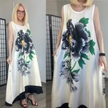 Lux Luna ujjatlan nyári ruha zsebbel 50409