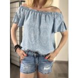 Design68 gumis nyakú viszkóz felső10058-világosfarmerkék