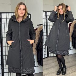 Ribe lefelé bővülő átmeneti kabát 2966-fekete