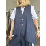 Denisa aszimmetrikus farmer mellény 25282-sötétkék