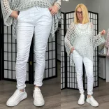 Melly gumis derekú elasztikus farmer8139-fehér