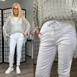 Melly gumis derekú elasztikus farmer8139-fehér