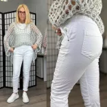 Melly gumis derekú elasztikus farmer8139-fehér