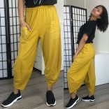 Astra zsebes pamut nadrág-mustár