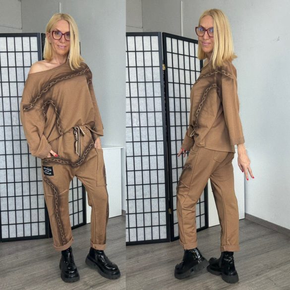 Hello Mya láncos ülepes pamut szett 70324 - camel