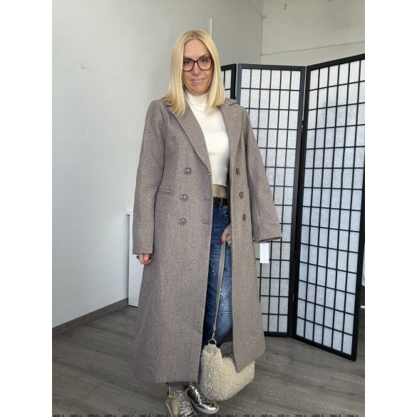 Darling egyenes vonalú szövetkabát 1305-világosbarna