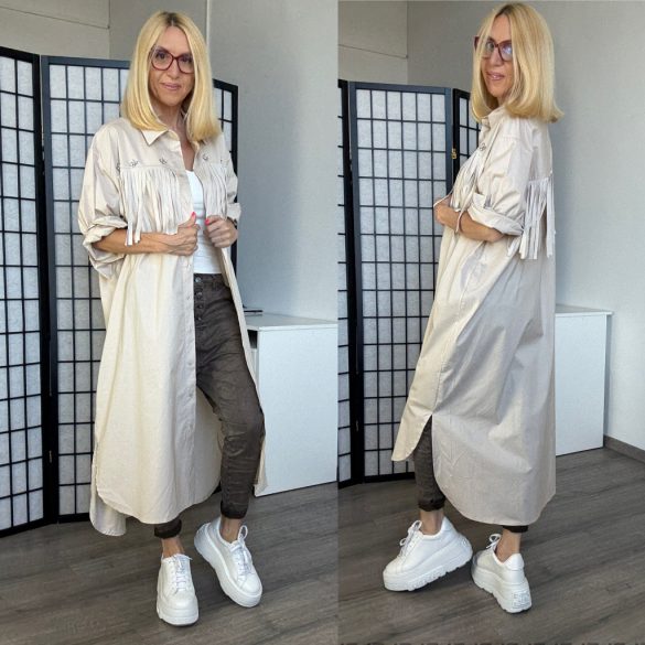 Zeta Otto rojtos vászon ingruha  18266 - bézs