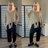 Nona hosszú ujjú kötött felső - barna