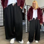 Rosalie bőszárú gumis derekú nadrág 2115-fekete